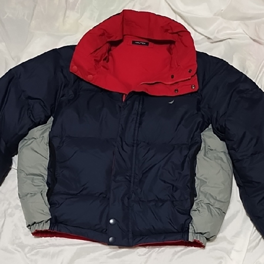 Nautica Reversible Puffer Down/Feather Coat Men's L - Picture 6 of 9